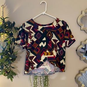 vintage Aztec cropped shirt